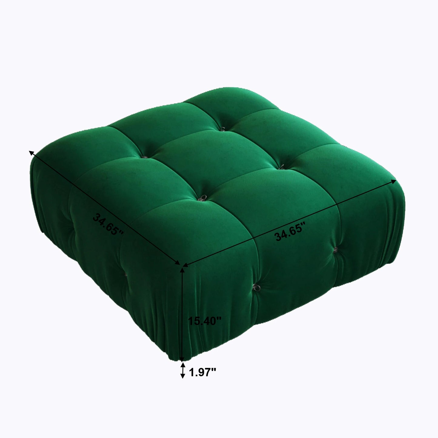 Sdorens Velvet U-Shaped Modular Sectional Sofa With Ottomans