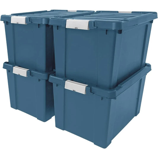 Iris USA Lockable Storage Bins 4 Pack With Lids Made in USA