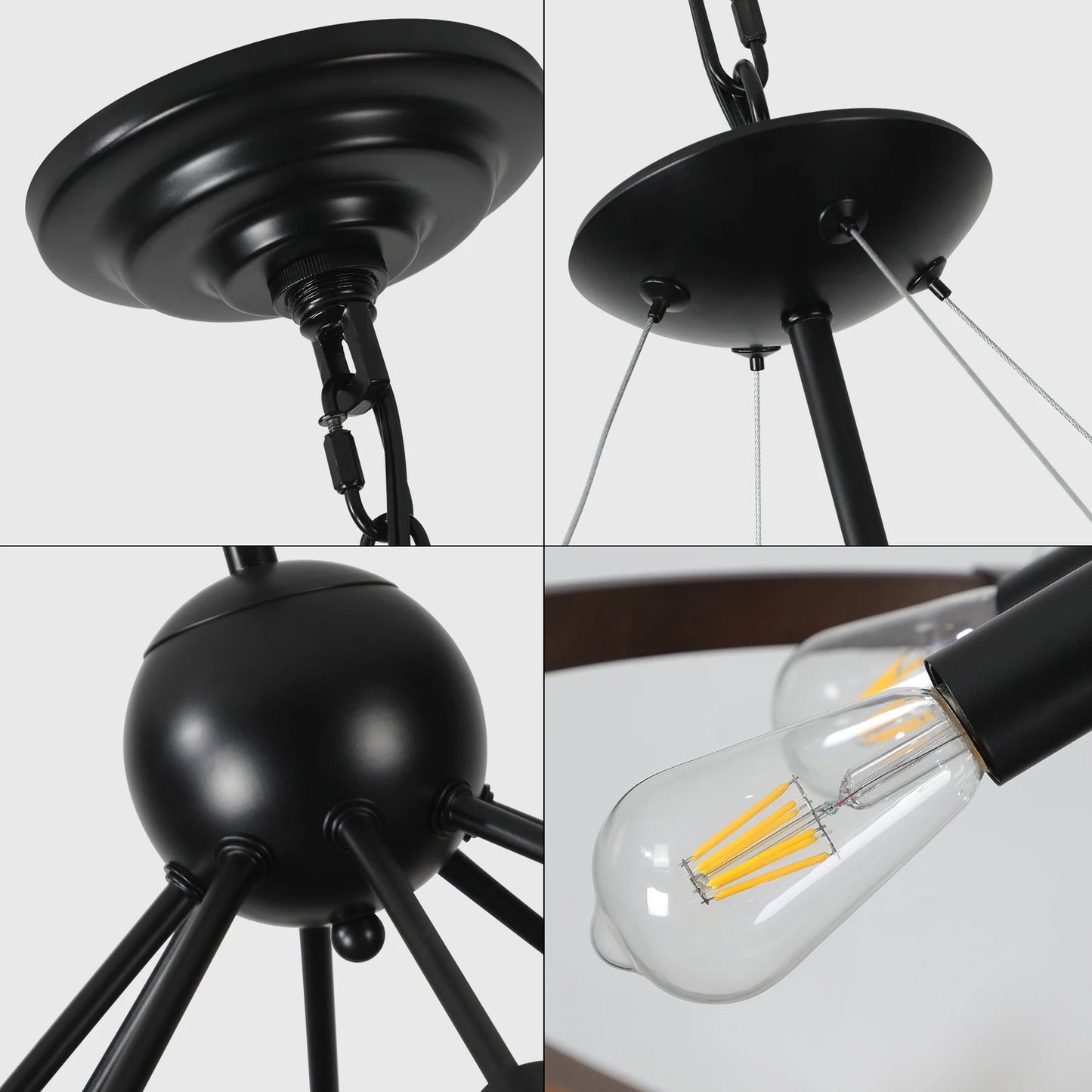 ARLGSITE Industrial Farmhouse 8 Light Pendant Chandelier