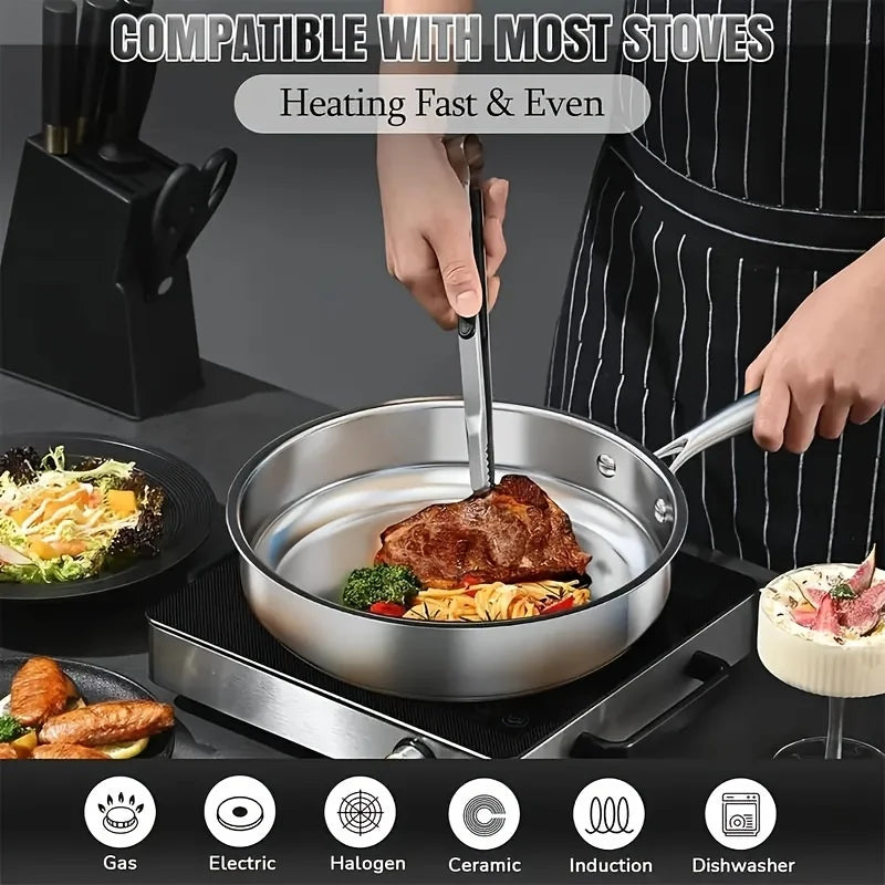Stainless Steel Cookware Set Non Toxic With Stay Cool Handles Dishwasher Safe