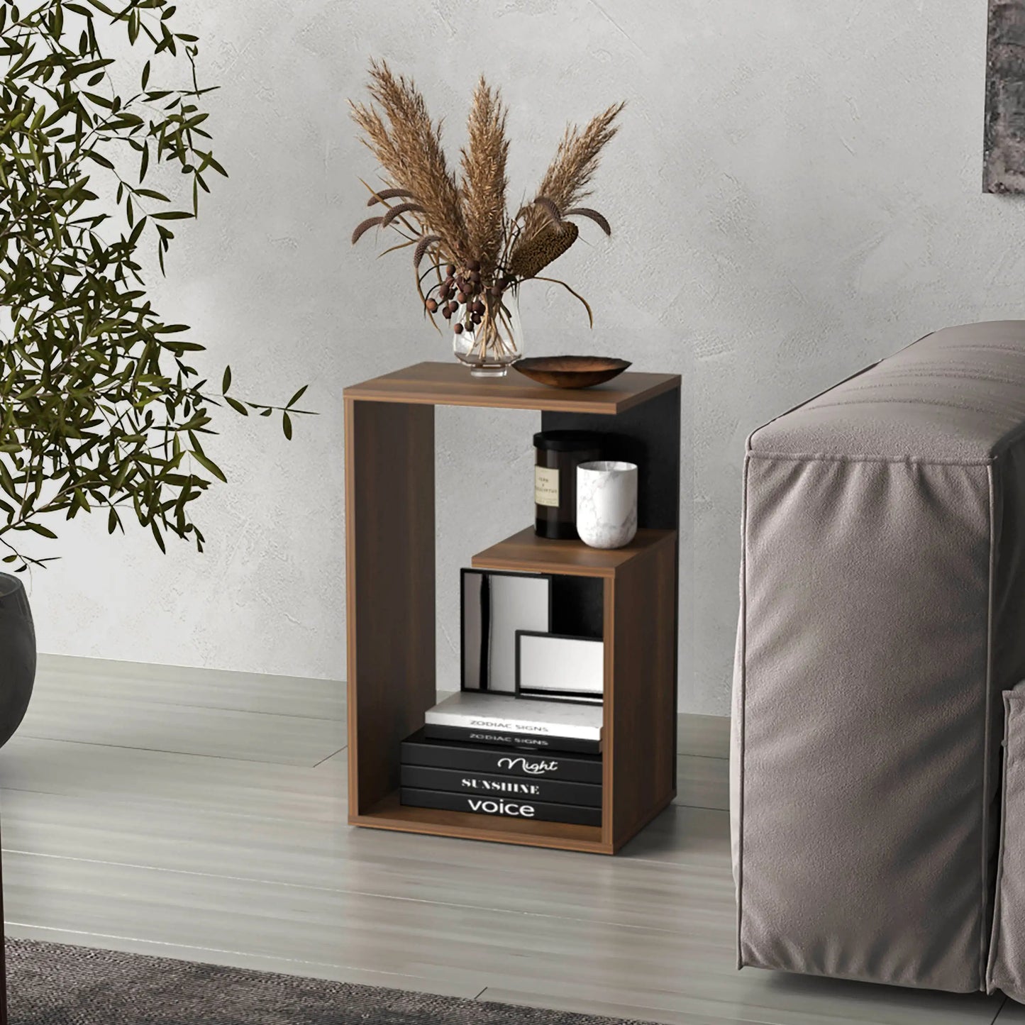 TUHOME Everet 3-Tier Side Table