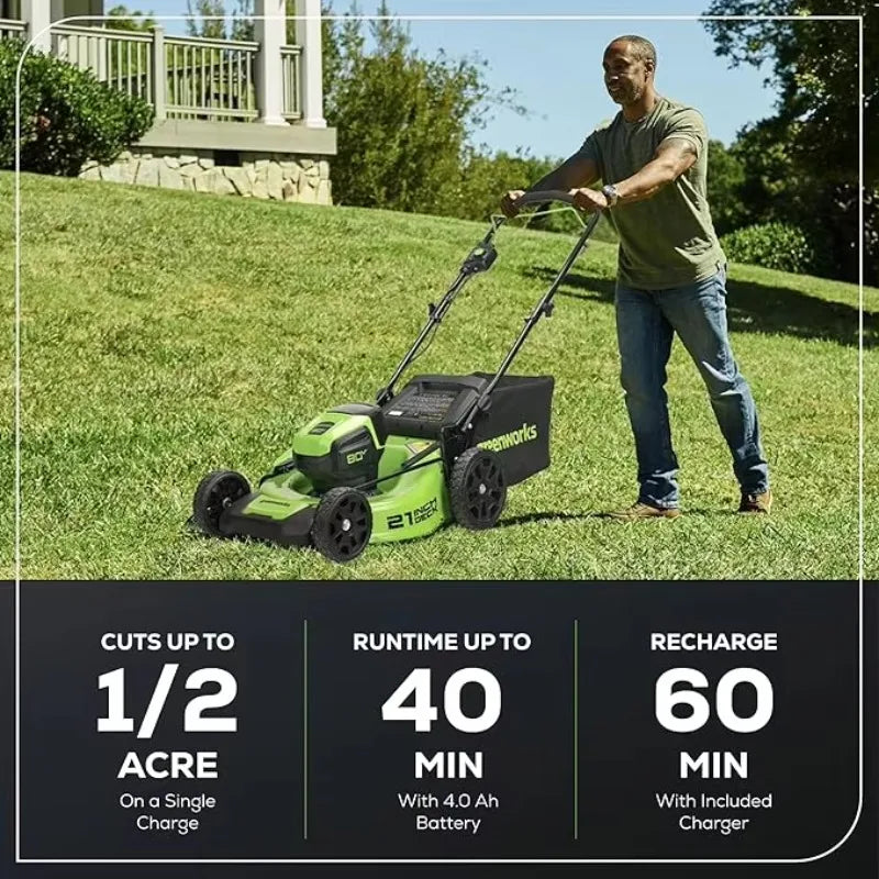 XMSJHignconcerned 80V 21 Brushless Cordless Lawn Mower