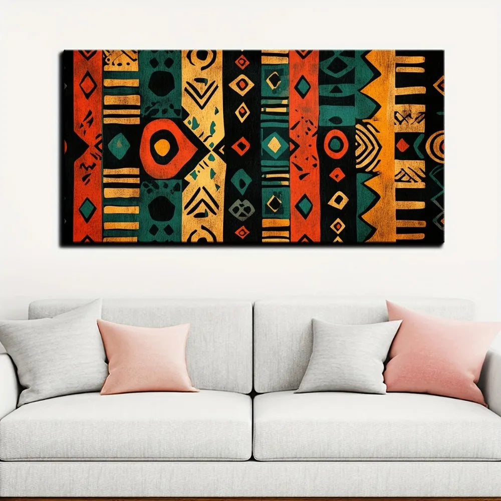 Hign-concerned Modern Abstract African Canvas Art for Walls