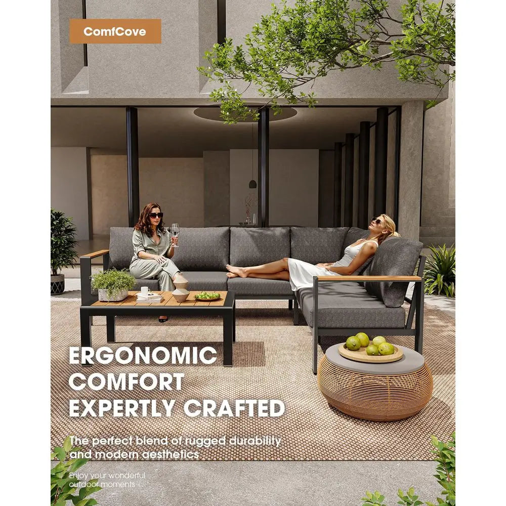 Outdoor Patio Loveseat Set All Weather With Washable Thick Cushions