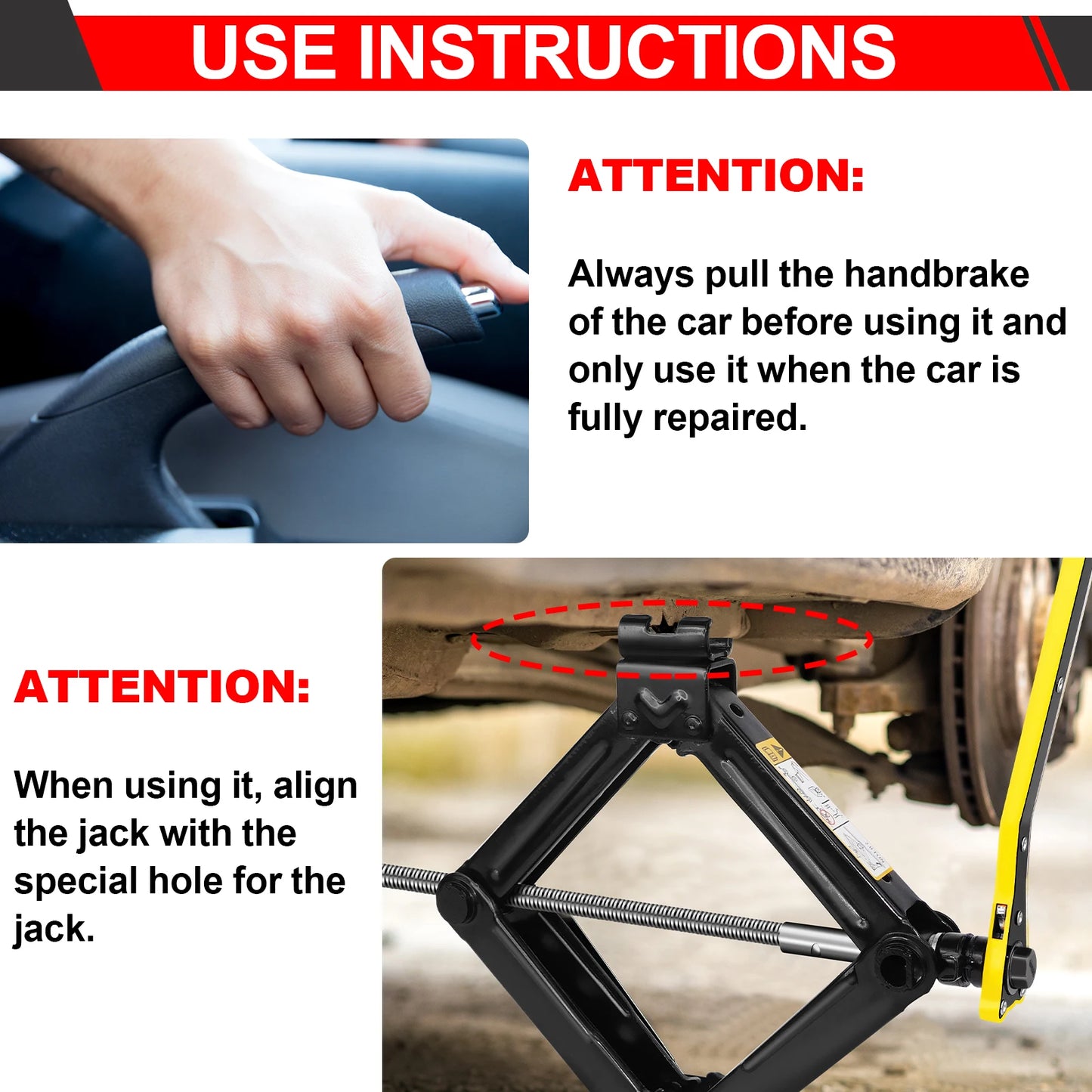 DayPlus Scissor Jack 2 Ton Lifting Tool With Lug Wrench