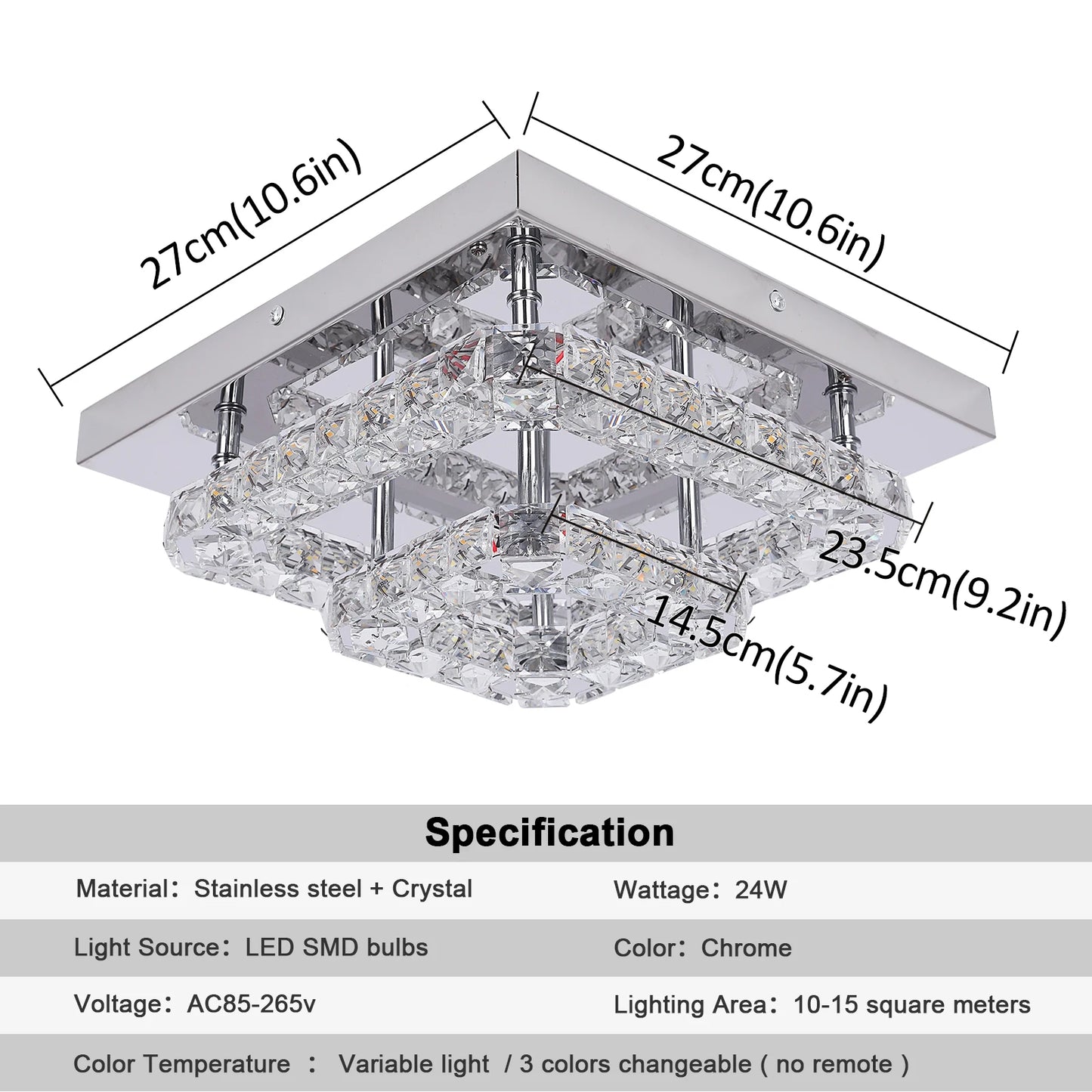 GreeLustr Flower Led Crystal Ceiling Chandelier Light