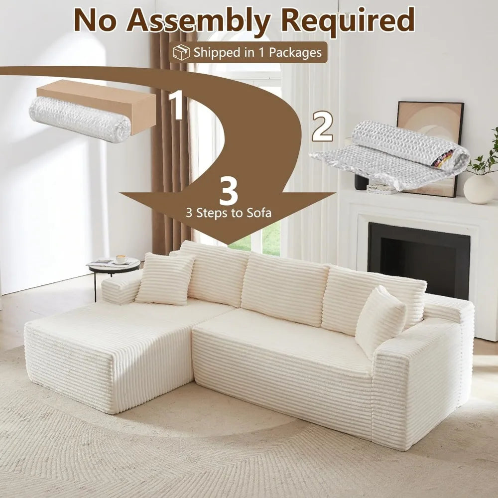 DAFIFY Boneless Sectional Couch With L Shaped Chaise