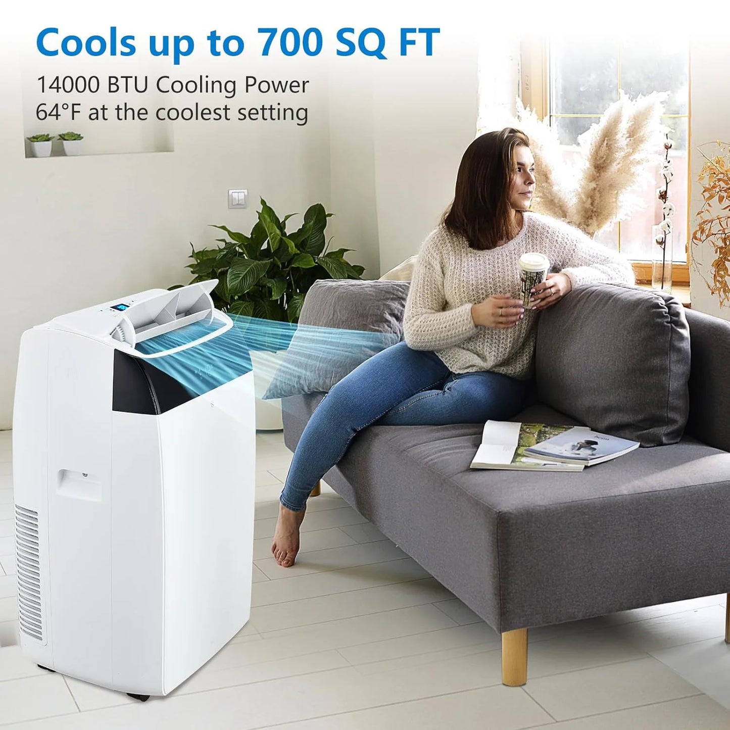 Adoolla 14000 BTU Portable Air Conditioner 3 In 1 Dehumidifier
