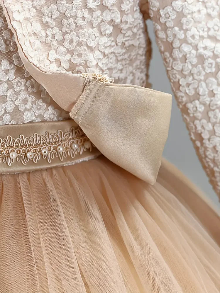 Guangdong Girls Dress Set Floral Lace Coat Outfit Collection