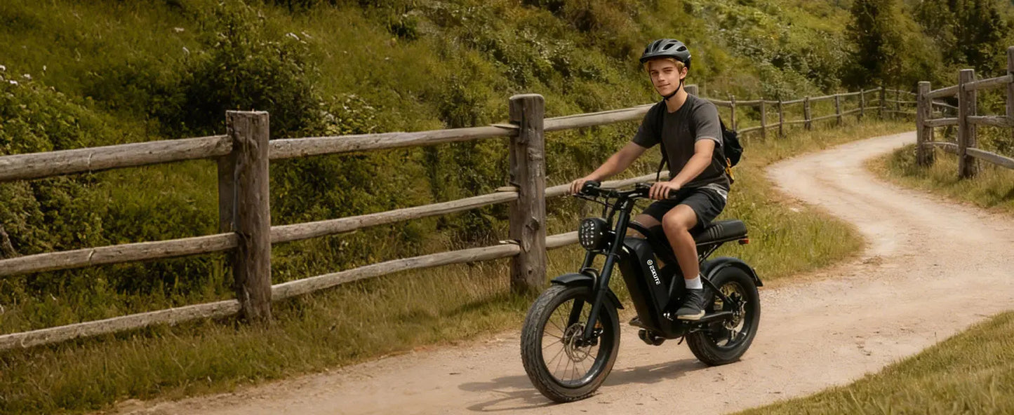 Eskute V100 Electric Bike 1500W Peak 28 MPH Dual Suspension