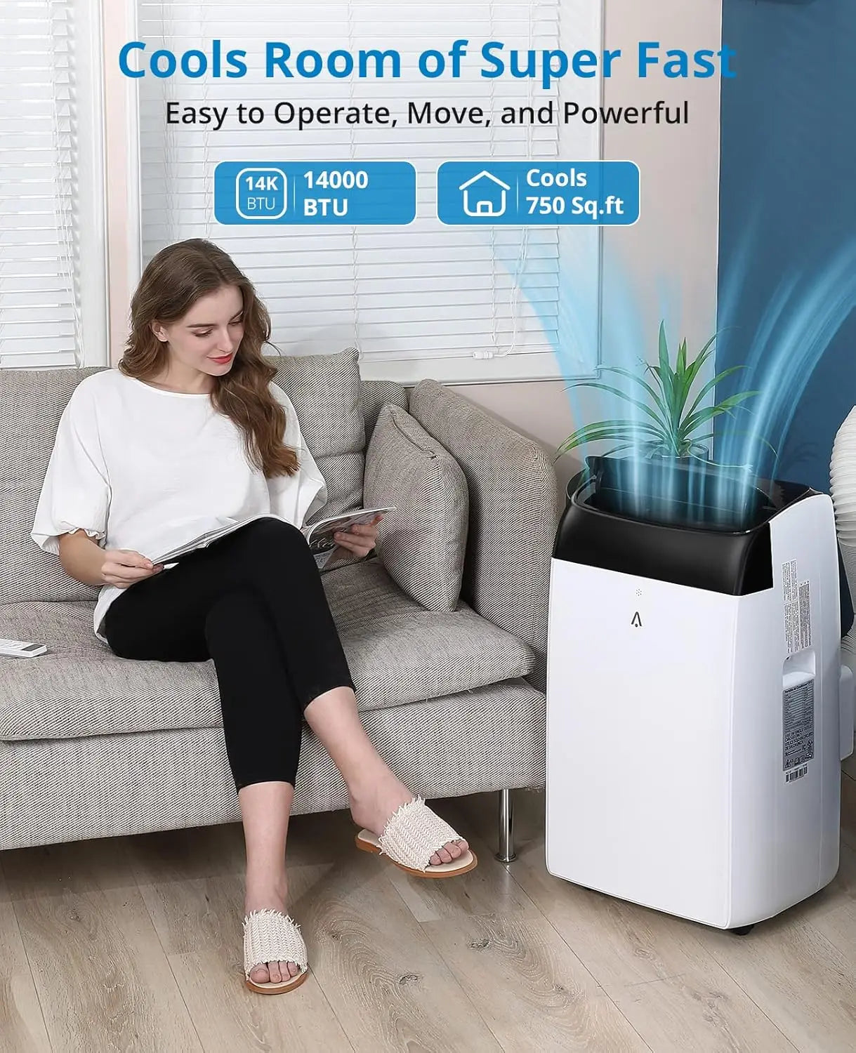 Adoolla 14000 BTU Portable Air Conditioner 3 In 1 Dehumidifier