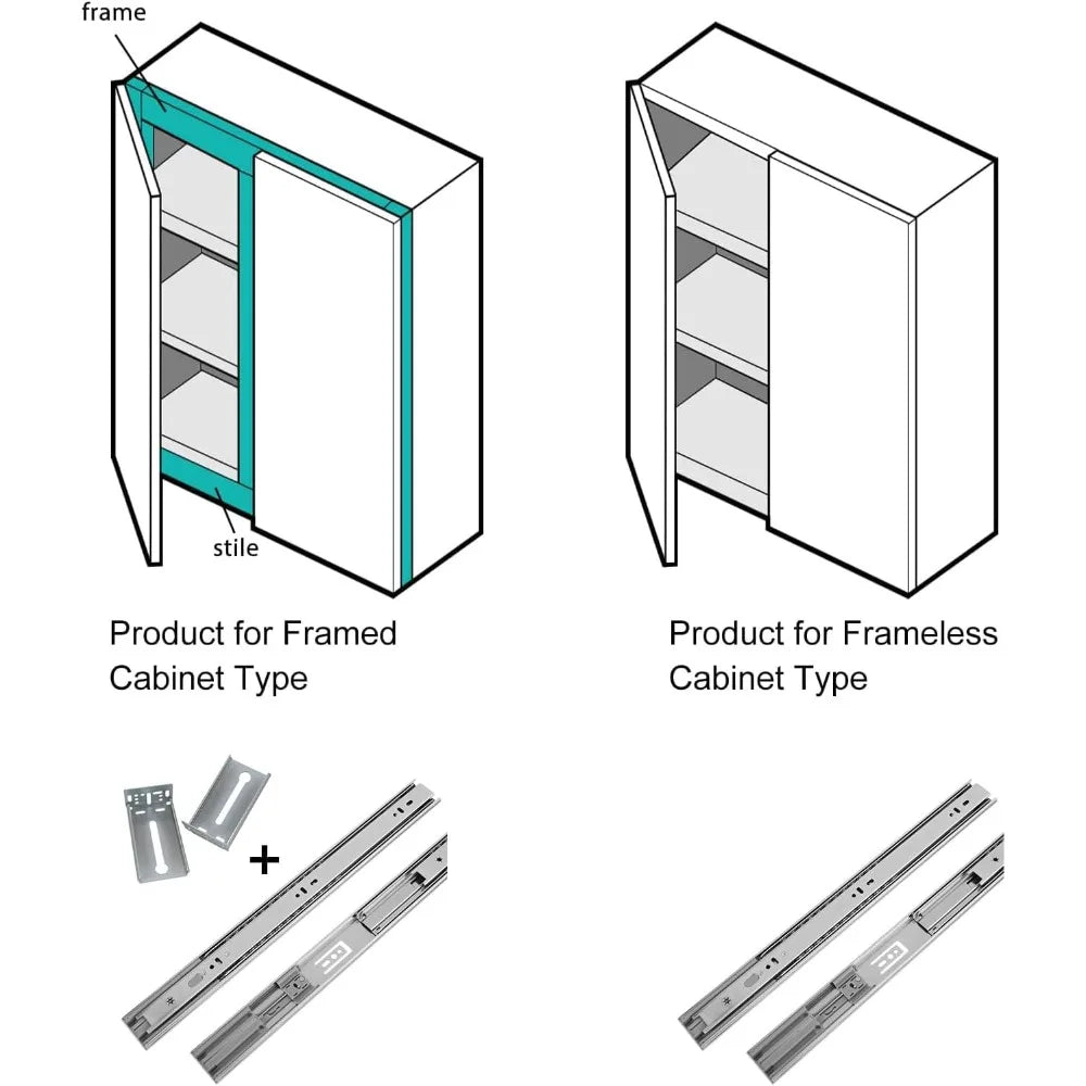 Hign-concerned Soft Close Drawer Slides Ball Bearing