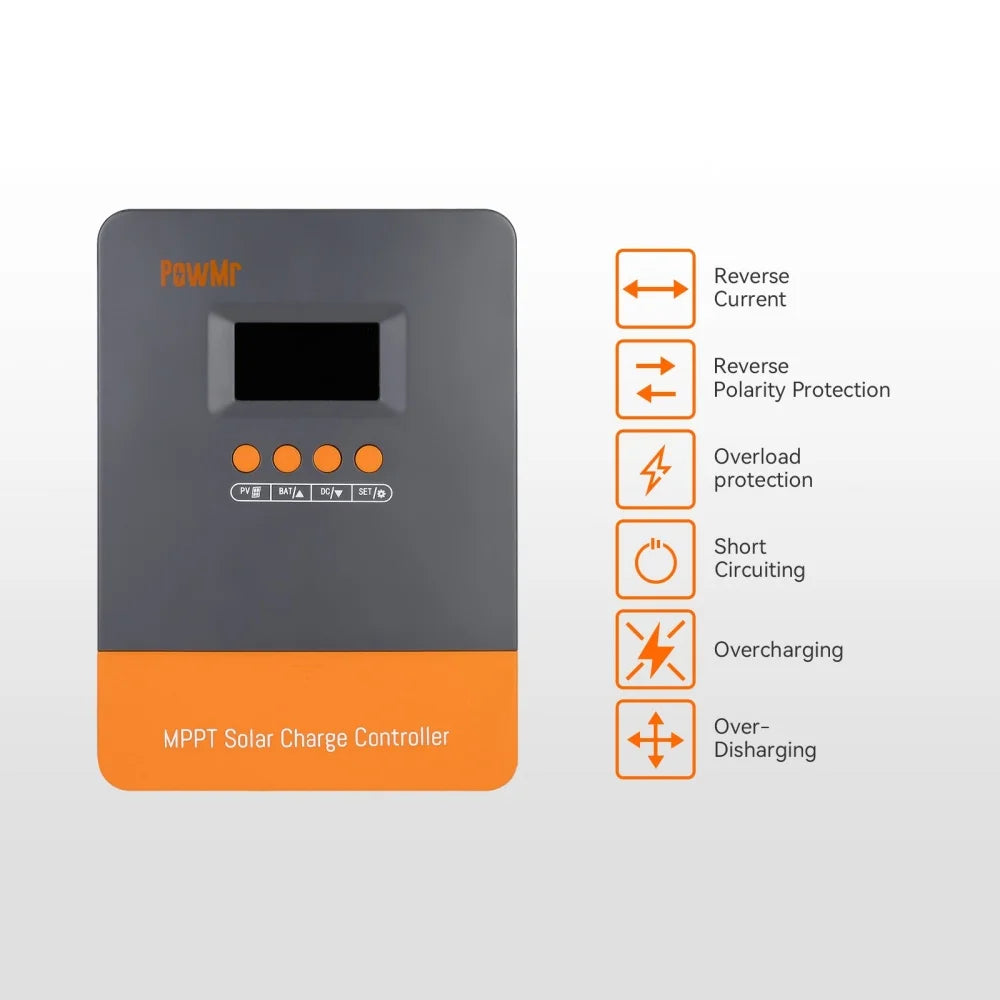 PowMr MPPT Solar Charge Controller 60A PV160V For Solar Home