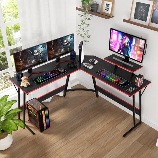 L Shaped Corner Gaming Desk For Home Office And Study