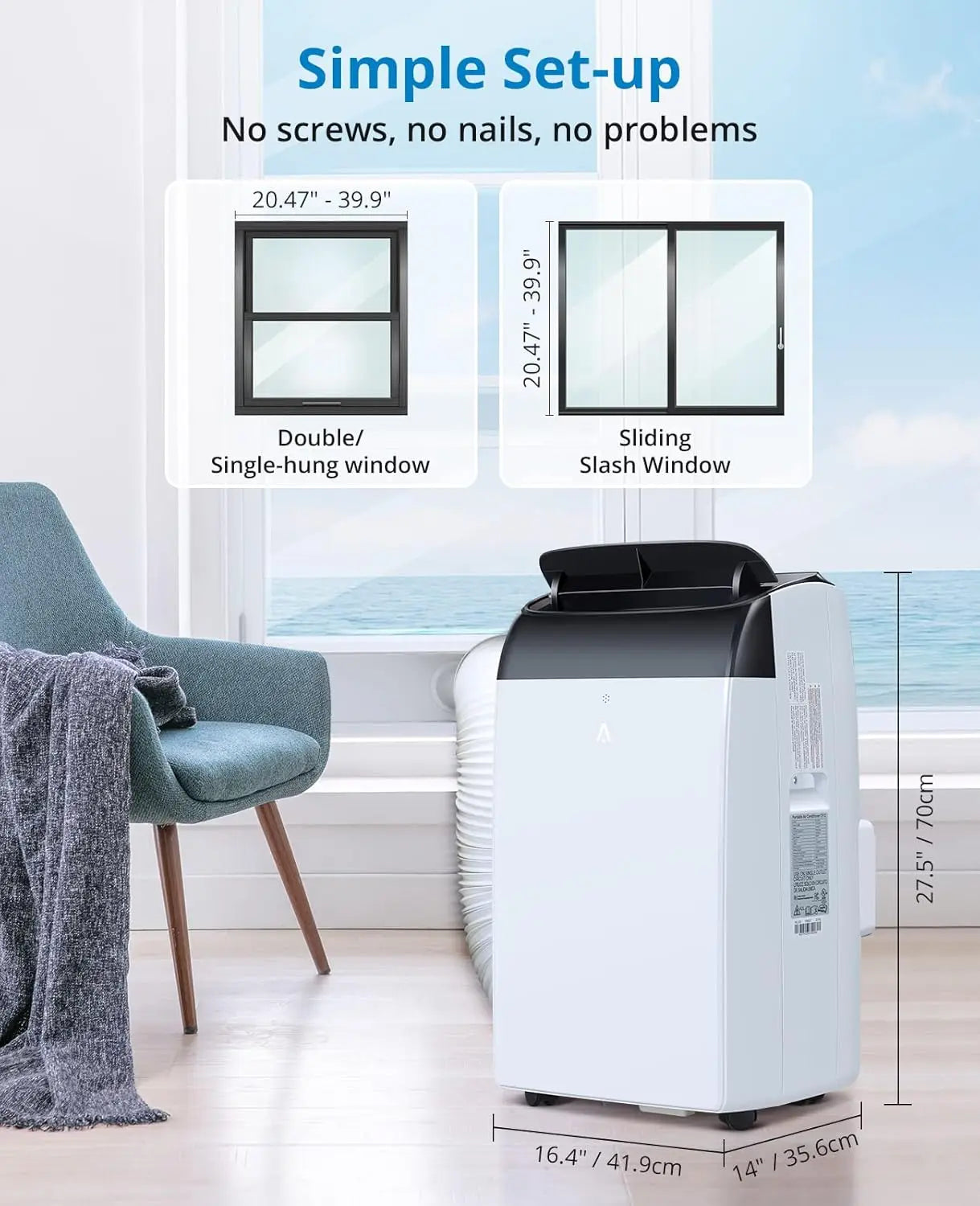 Adoolla 14000 BTU Portable Air Conditioner 3 In 1 Dehumidifier
