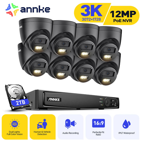 ANNKE 8CH Ultra HD 8MP POE Security Camera Kit NVR Recorder