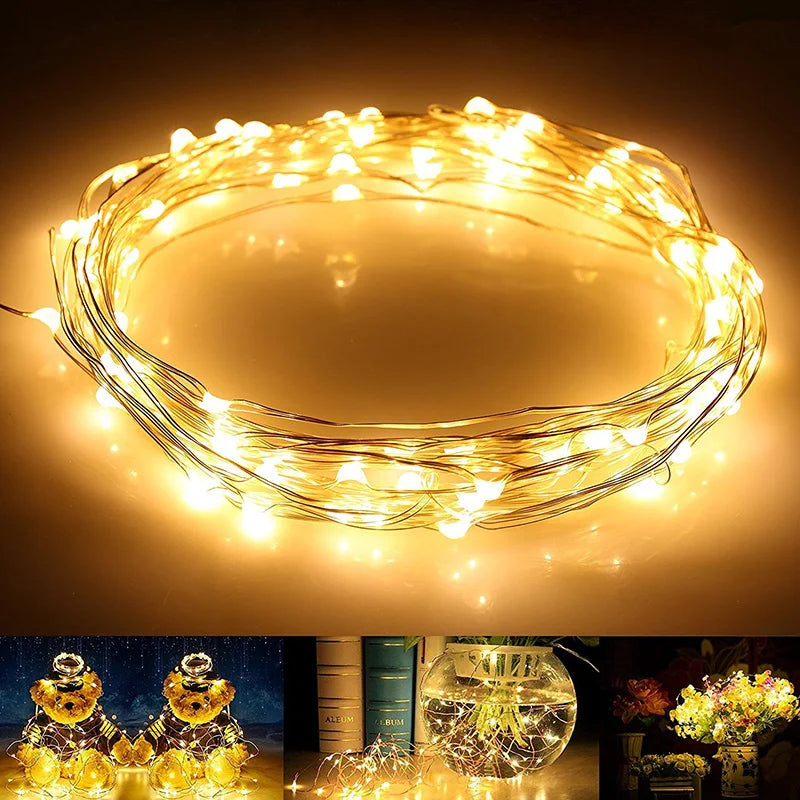 IRILUCN Solar LED String Lights Outdoor Garland Lamp