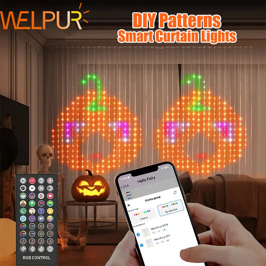WELPUR 540 LED Smart Curtain Lights Music Sync For Bedroom