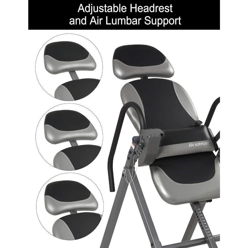 Inversion Table With Air Lumbar Support For Back Pain Relief