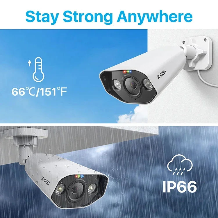H.265 8MP Outdoor PoE CCTV Camera System Night Vision