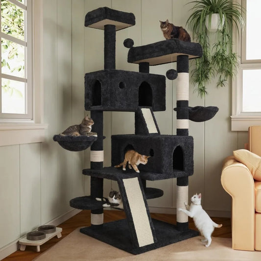 DAFIFY Three Level Cat Tree With Sisal Posts And Perches