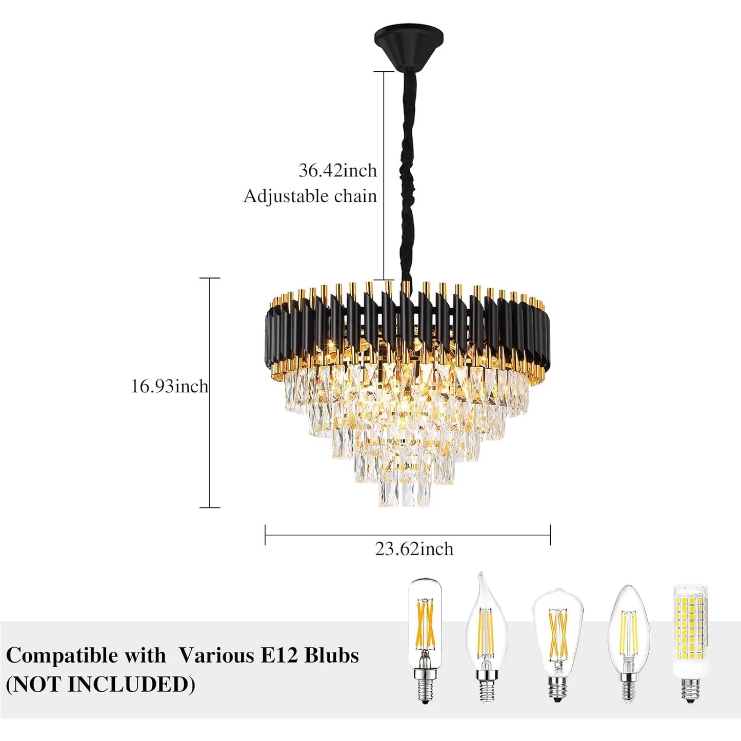 Litake Luxury Crystal Pendant Lights Chandelier For Dining