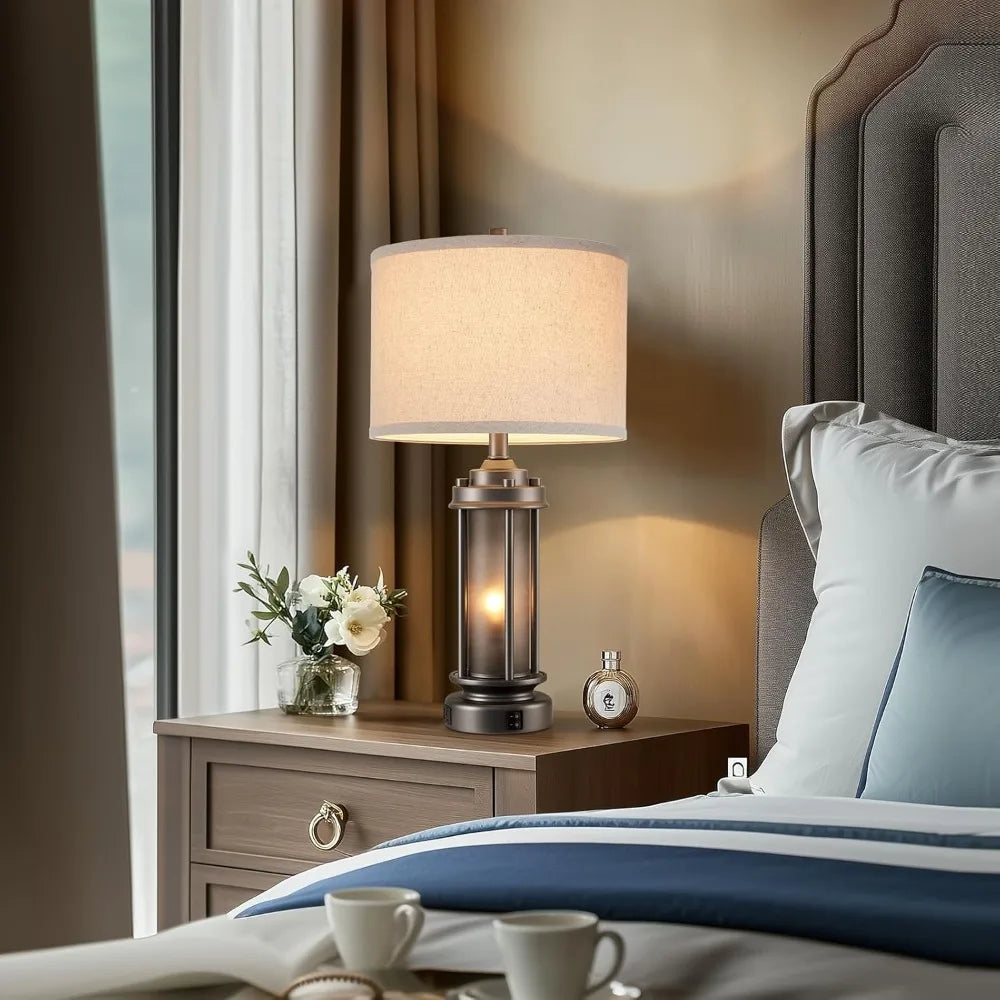 Hign-concerned Metal Table Lamps Set of 2 With USB Port