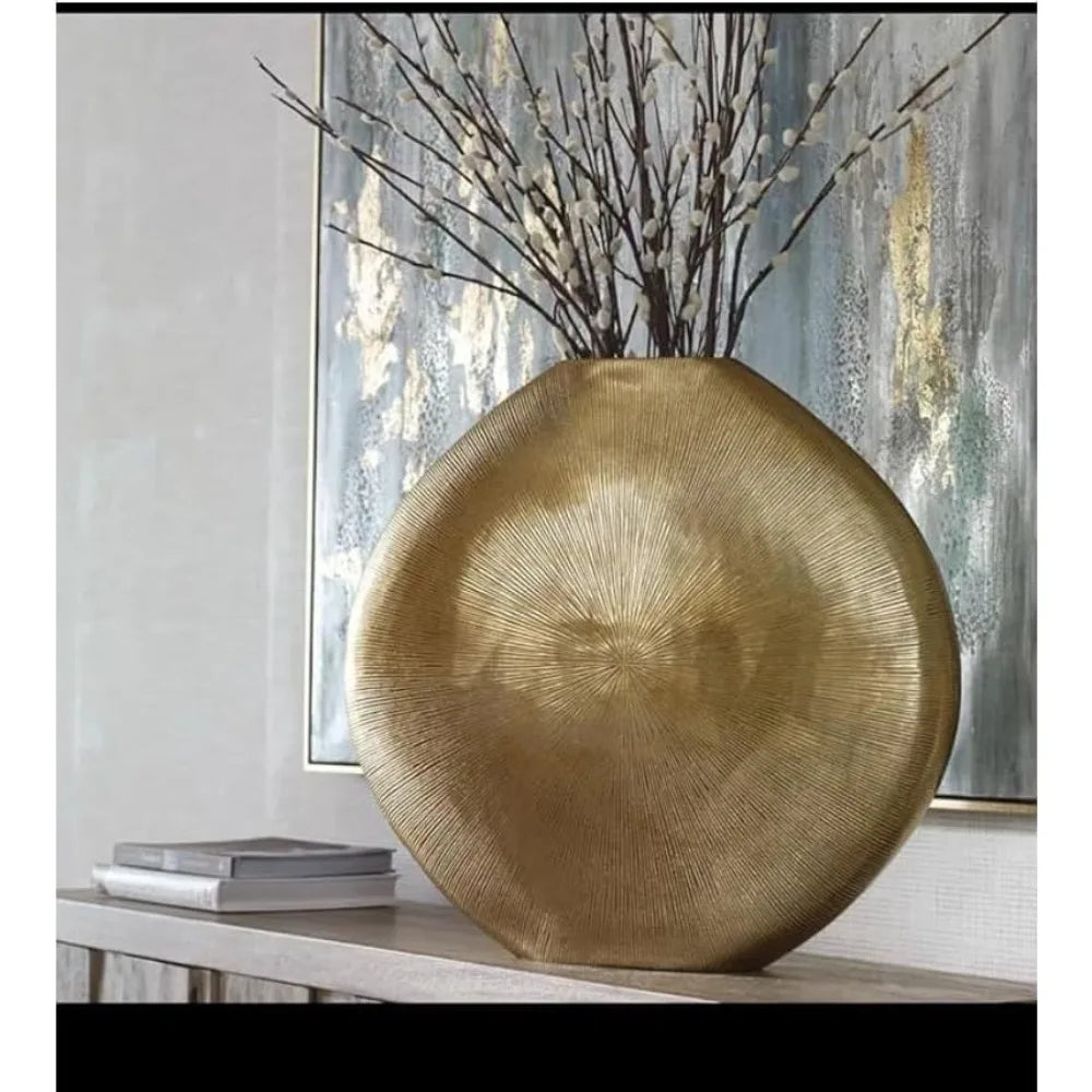 Hign-concerned Metal Vase Sunburst Modern Decor Home Accent