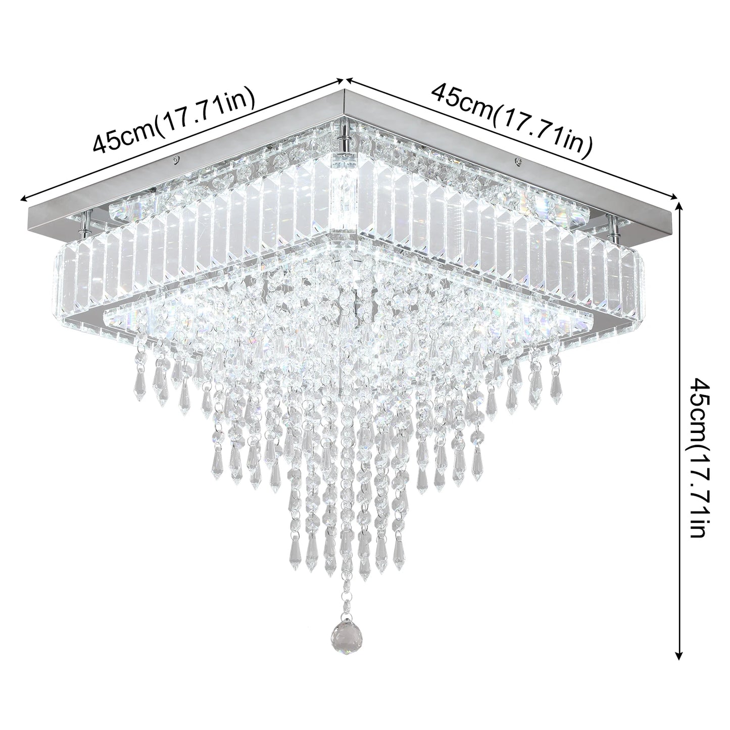 VETRULUS Modern K9 LED Crystal Ceiling Lamp Chandelier Pendant Smart