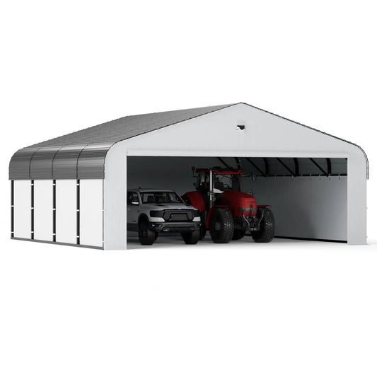 Heavy Duty Metal Carport With Removable Sidewalls 100 MPH Wind