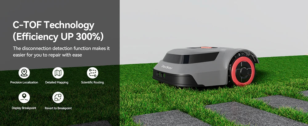 Redkey C TOF Robot Lawn Mower MGC1000 Automatic Charging