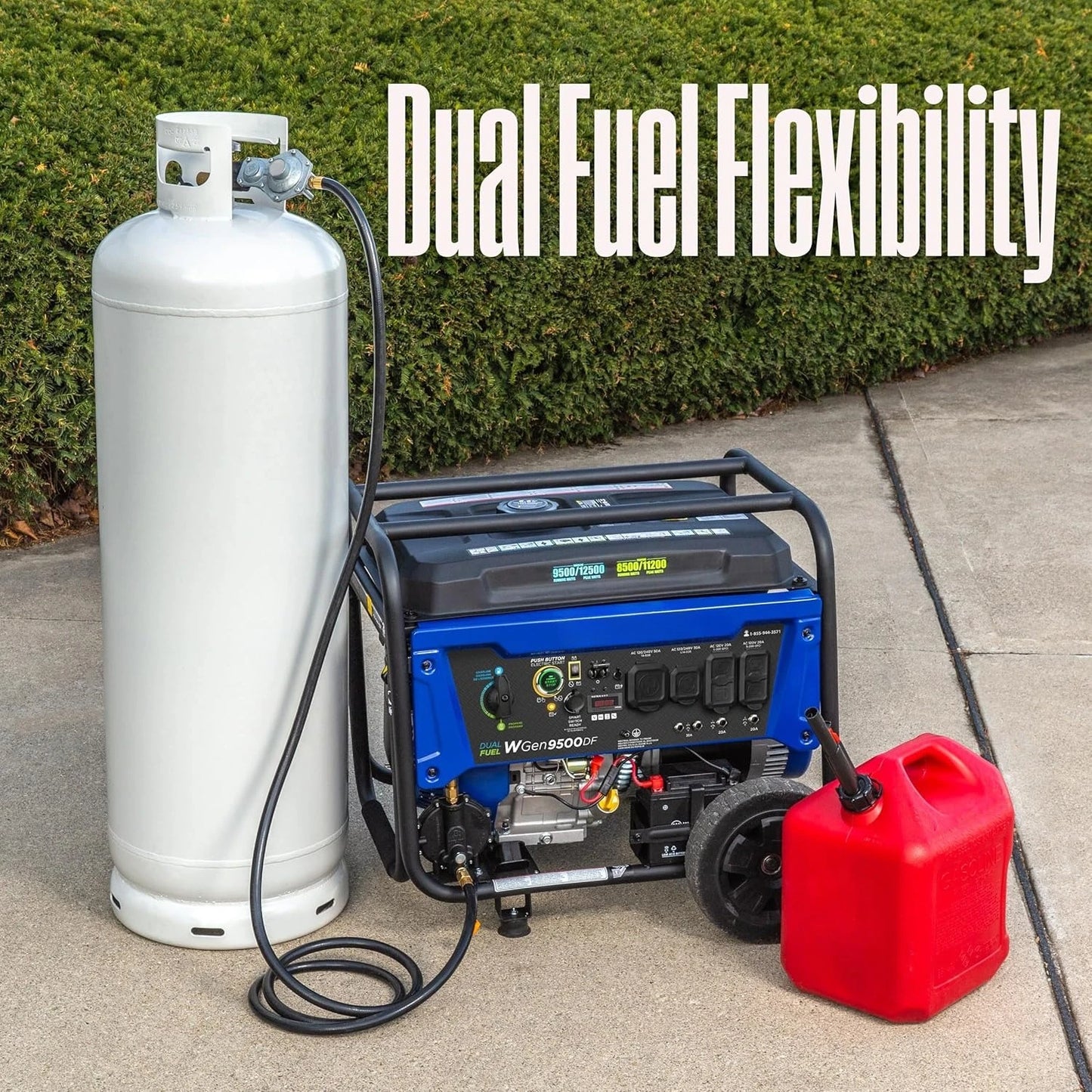 12500 Watt Dual Fuel Backup Portable Generator With Remote Start