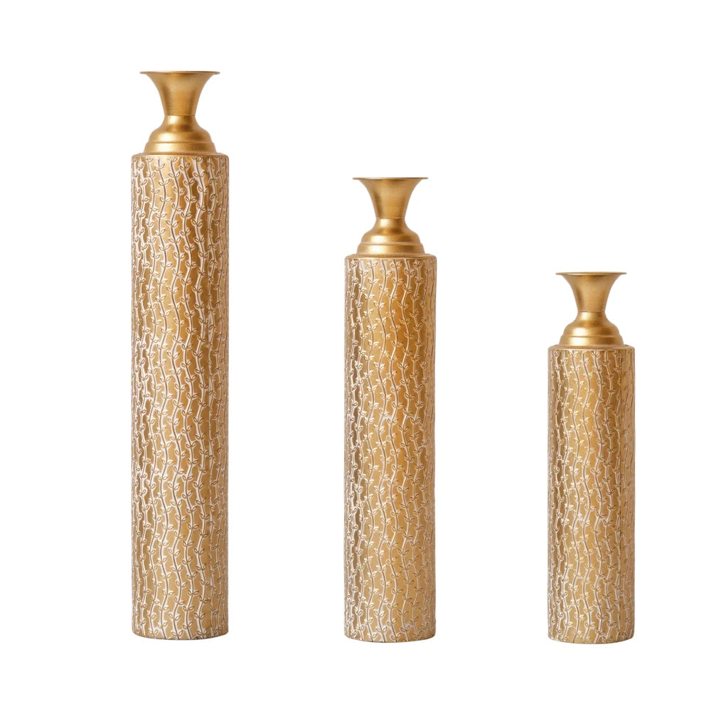 Hign-concerned Metal Decorative Vases Growing Vine Patterns