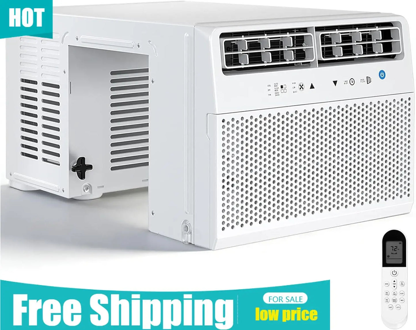 U-Shaped Window Air Conditioner 10000 BTU Cools Rooms