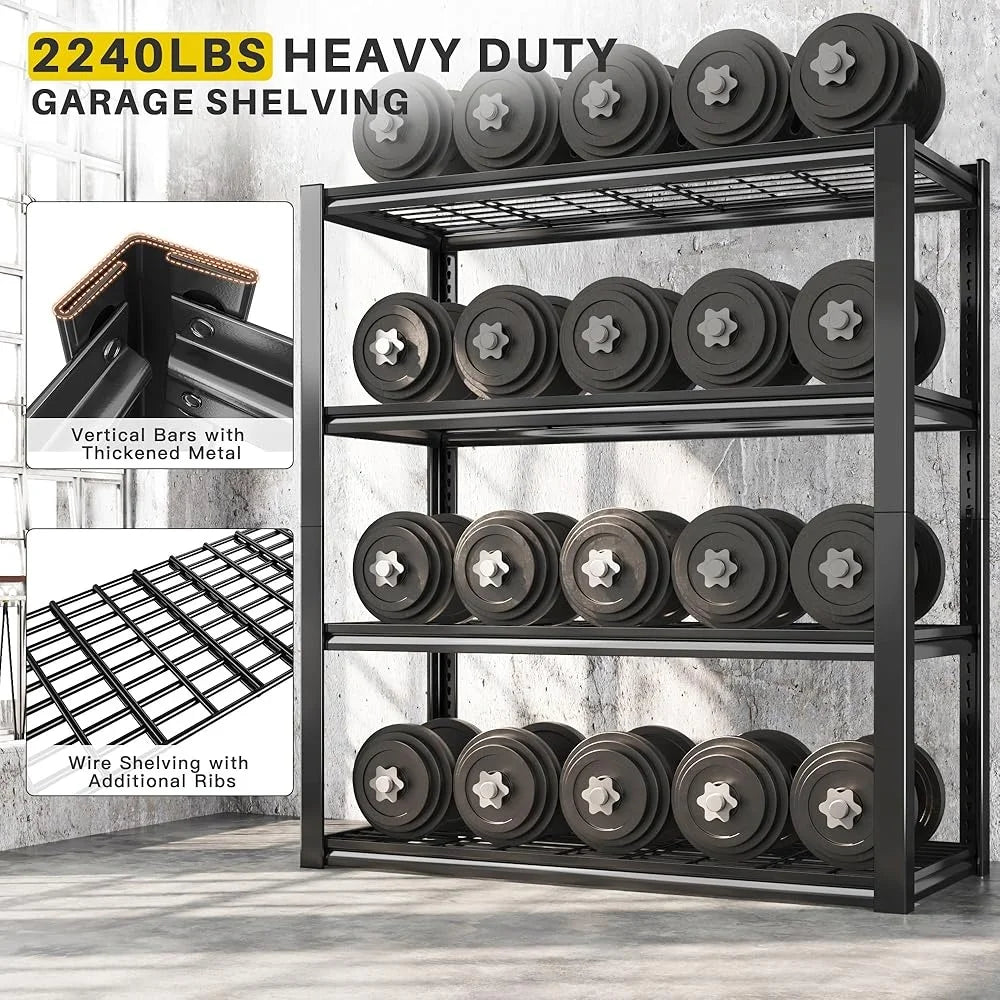 Hign-concerned Heavy Duty Garage Shelving Four Tier Rack
