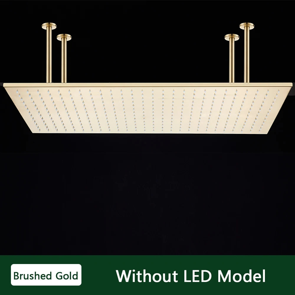 Rozin LED Rainfall Shower Head Ceiling Mounted With Installation Arm