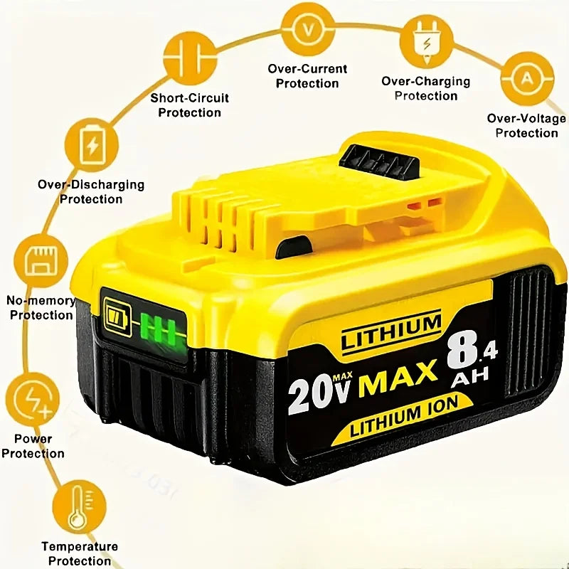 Hign-concerned 8.4Ah Replacement Battery for DeWalt 20V DCB Series