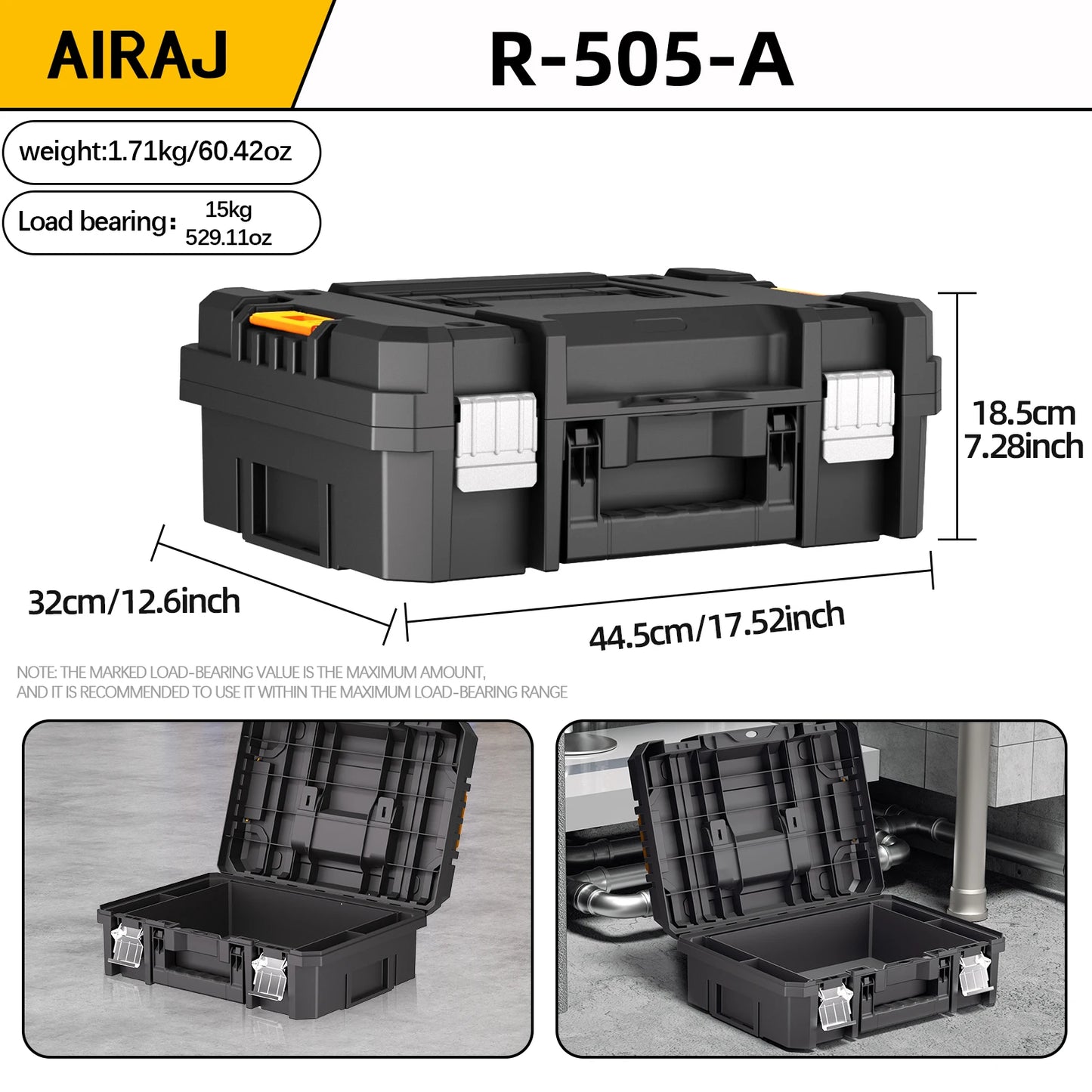 AIRAJ Multifunctional Stackable Rolling Tool Storage Box