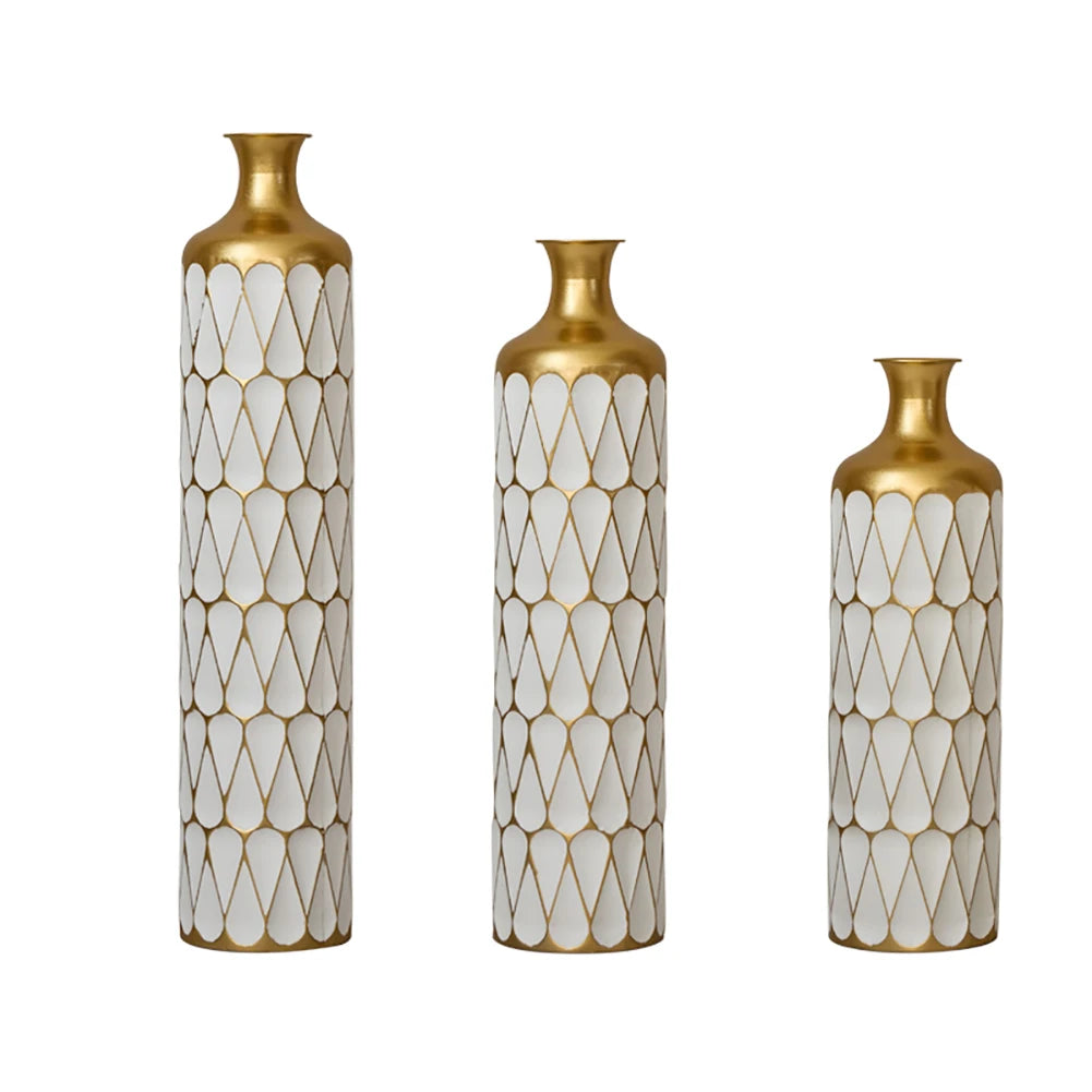 Twister.CK Floor Vase Trio Metal Decor Standing Vases