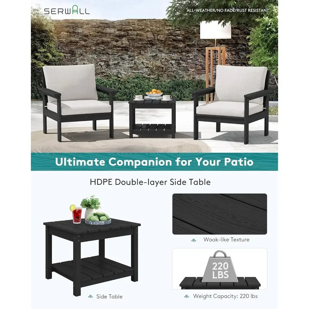 HDPE Outdoor Sectional Sofa Set With Weather-Resistant Frame