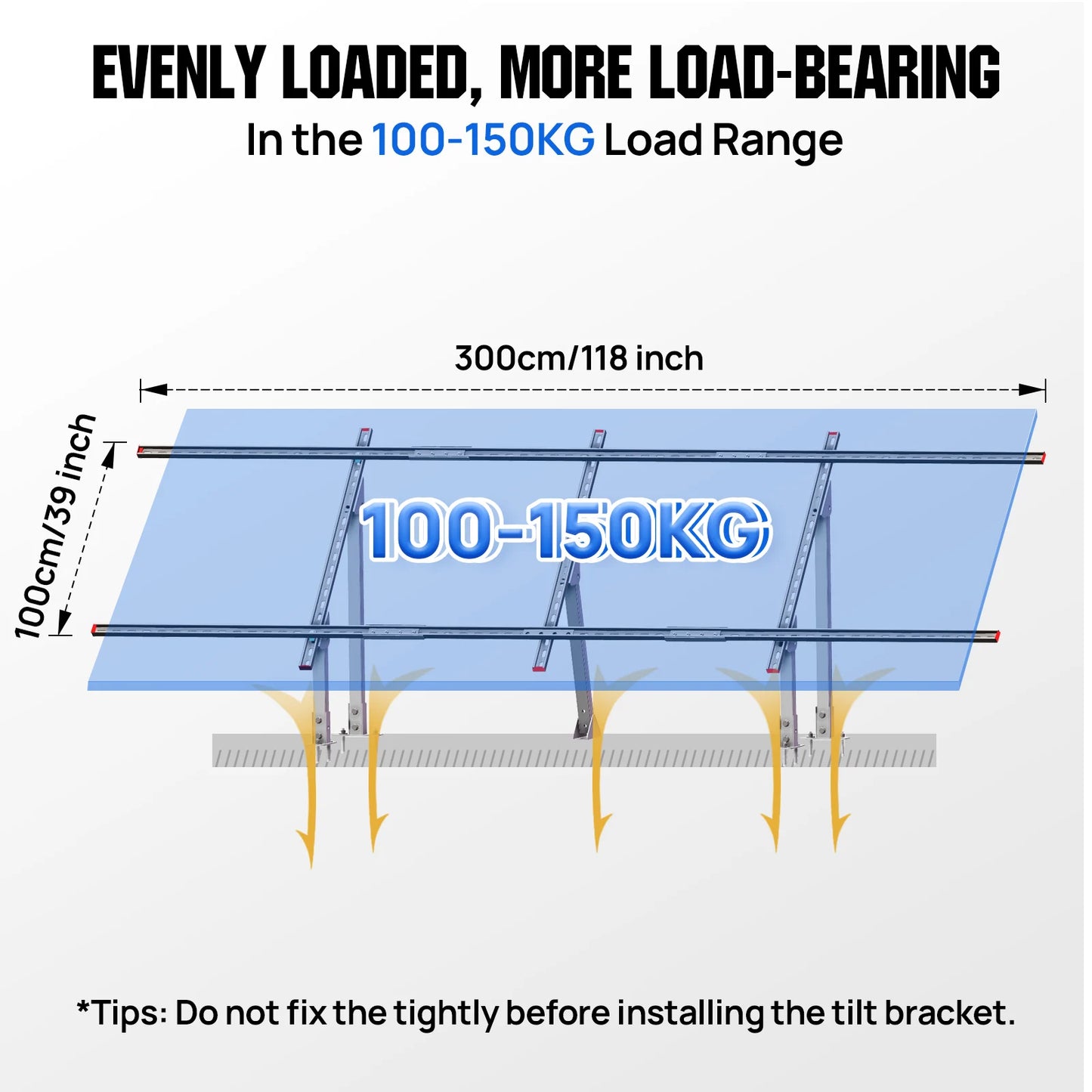 ECO-WORTHY Upgraded Solar Ground Mount Brackets Kit For 4x200W Or 3x300W Panels