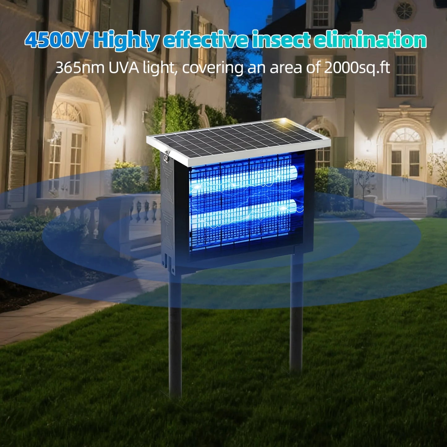 Outdoor Solar Bug Zapper Portable Rechargeable Mosquito Zapper High Powered