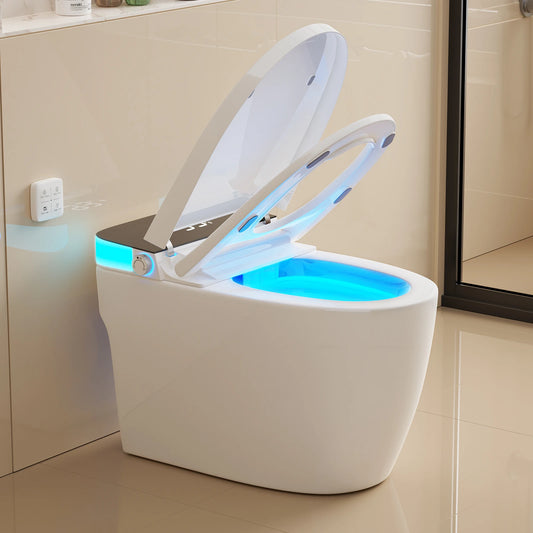 Smart Heated Bidet Toilet Seat Temperature Display Night Light Remote