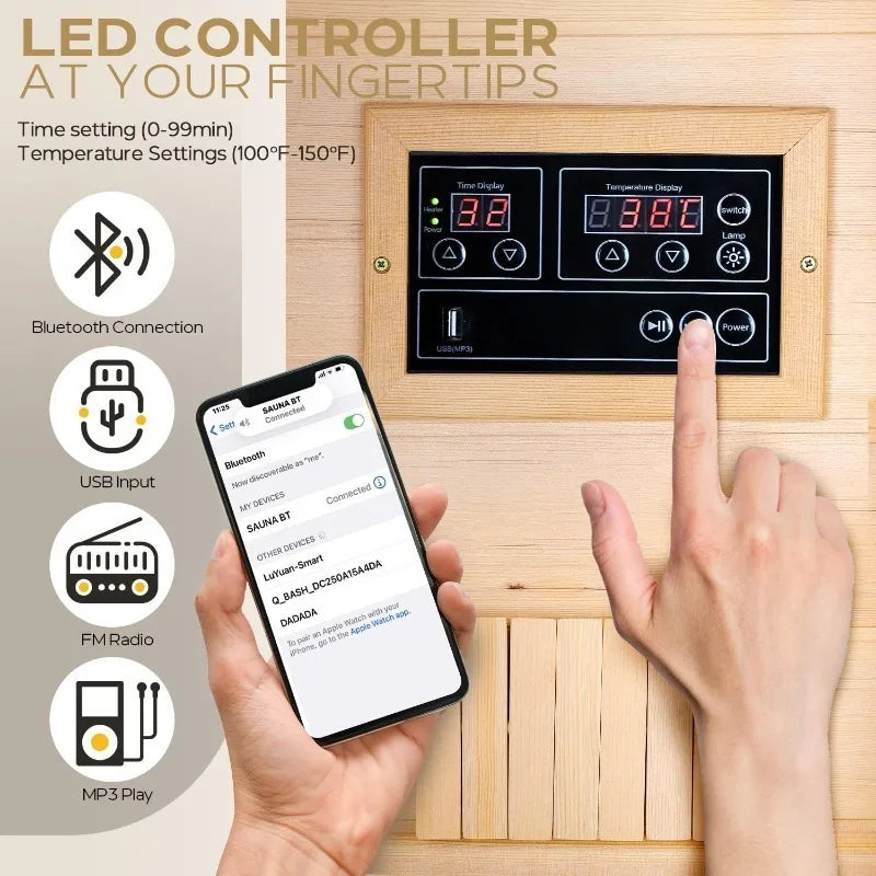 Hign-concerned Infrared Sauna With Backrest And Bluetooth