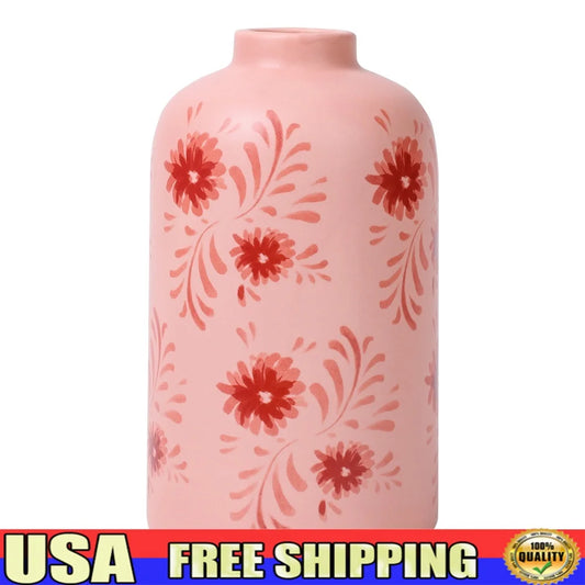 XMSJ Decorative Ceramic Vase Hand Painted Floral Design