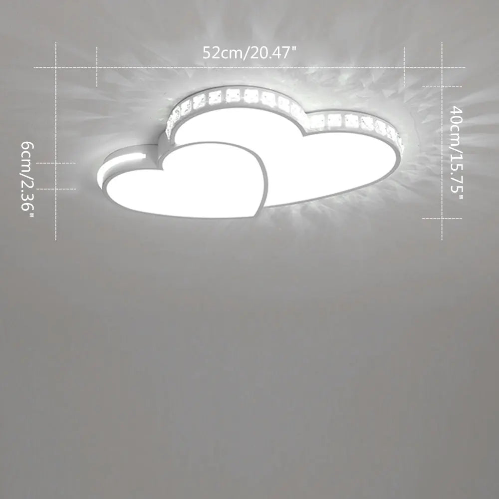 Modern Heart Shaped Crystal LED Ceiling Light Flush Mount
