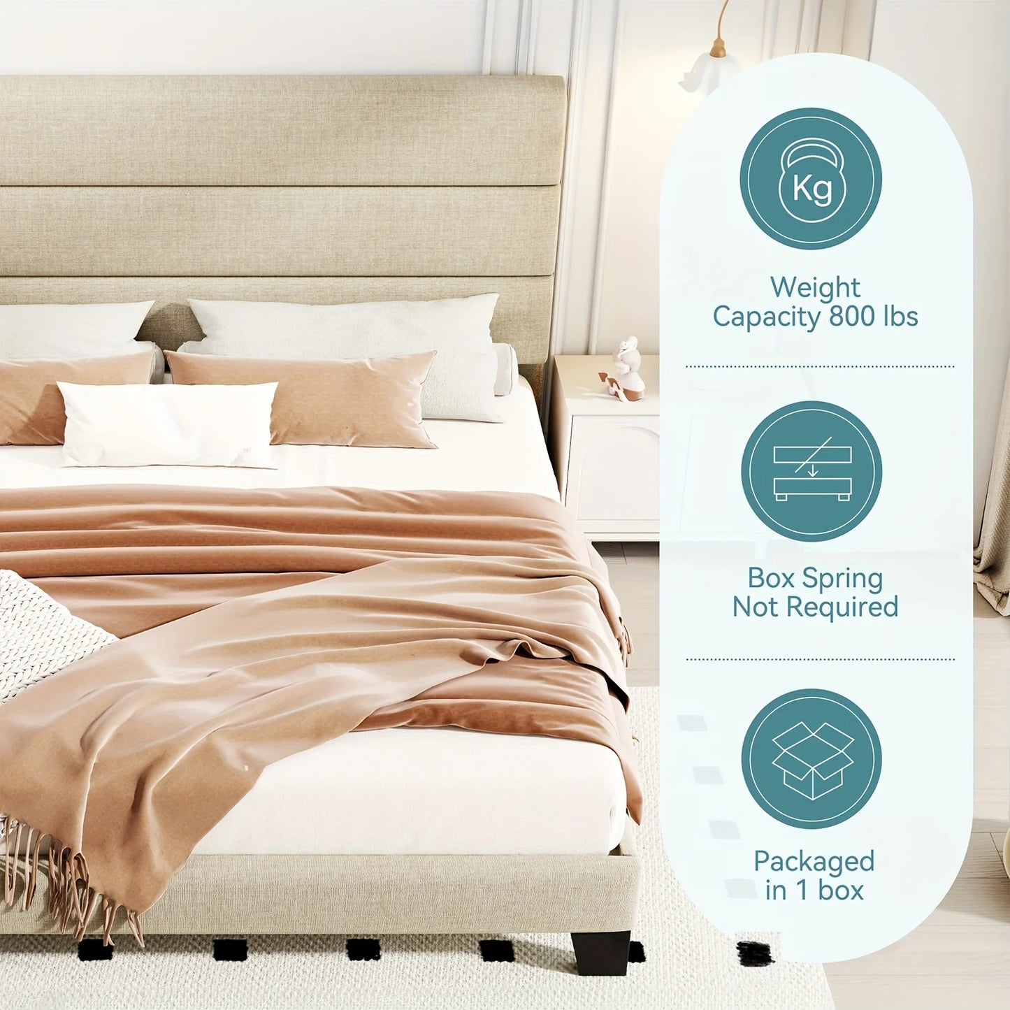 Hign-concerned Modern Fabric Upholstered Frame Headboard