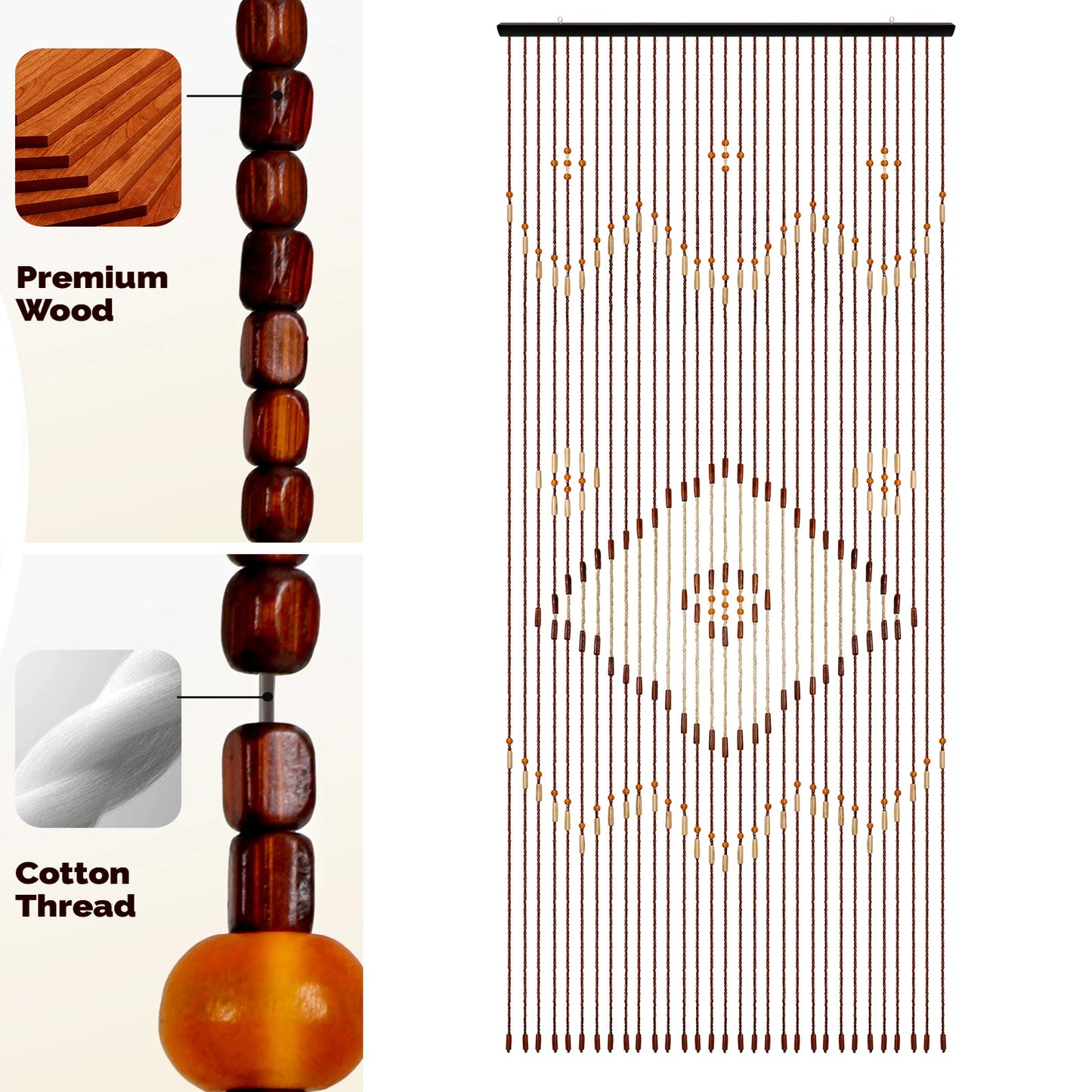Zhejiang Wooden Bead String Door Curtain 31 Line Fly Screen