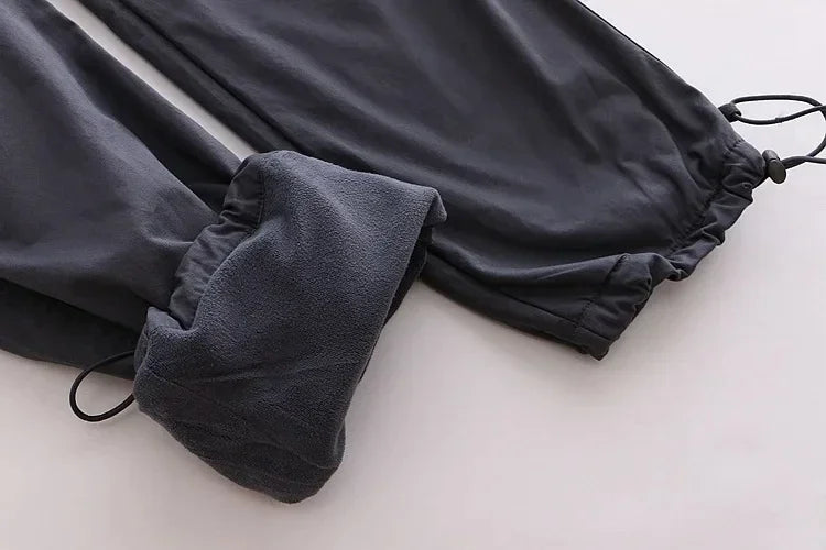 Men's Winter Thermal Cargo Pants Camouflage Fleece Lined Tactical Cotton