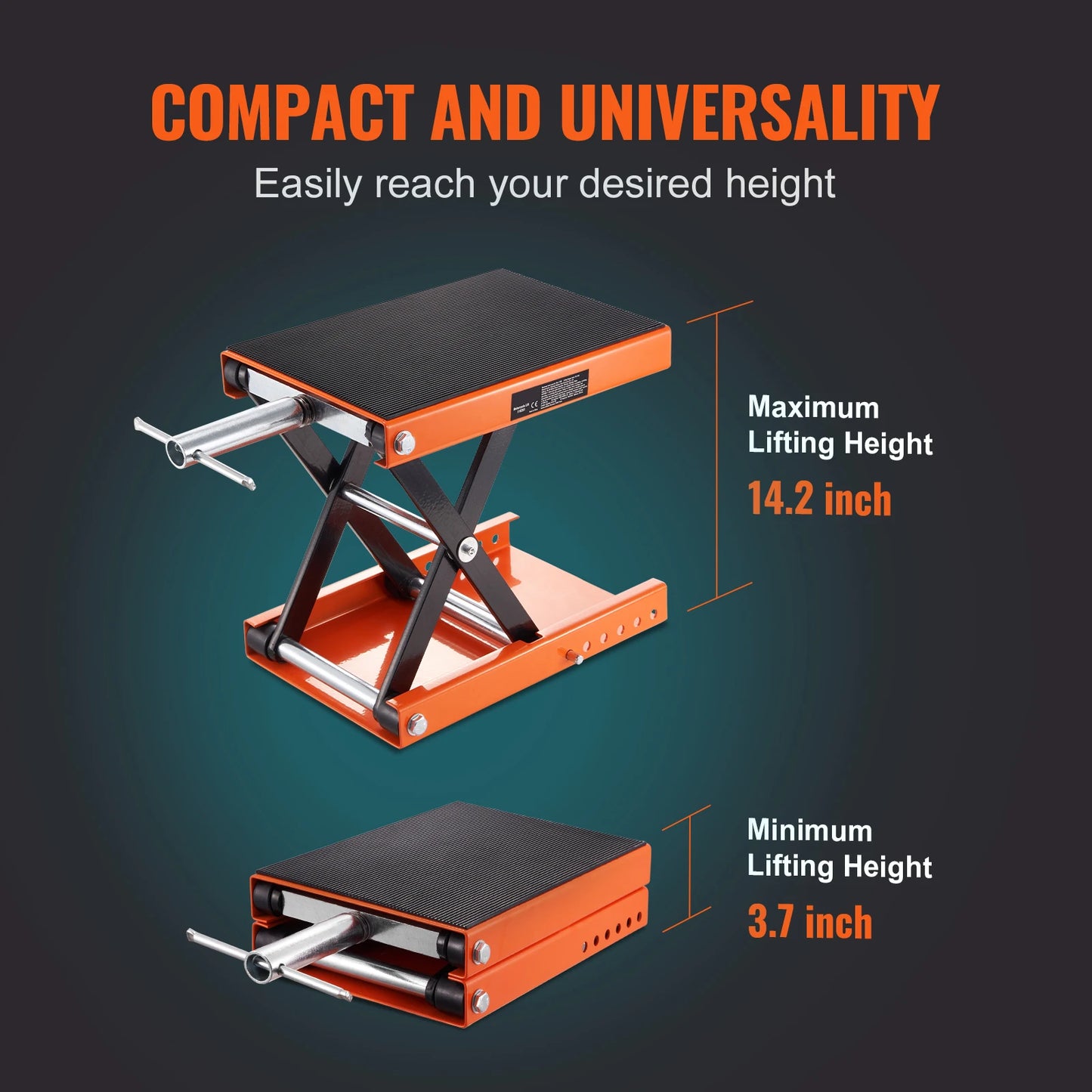 SucceBuy Motorcycle Lift Scissor Lift With Wide Deck Safety Pin